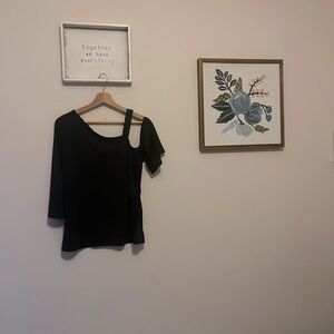 Red by BKE, Black One Shoulder Top, Size Small